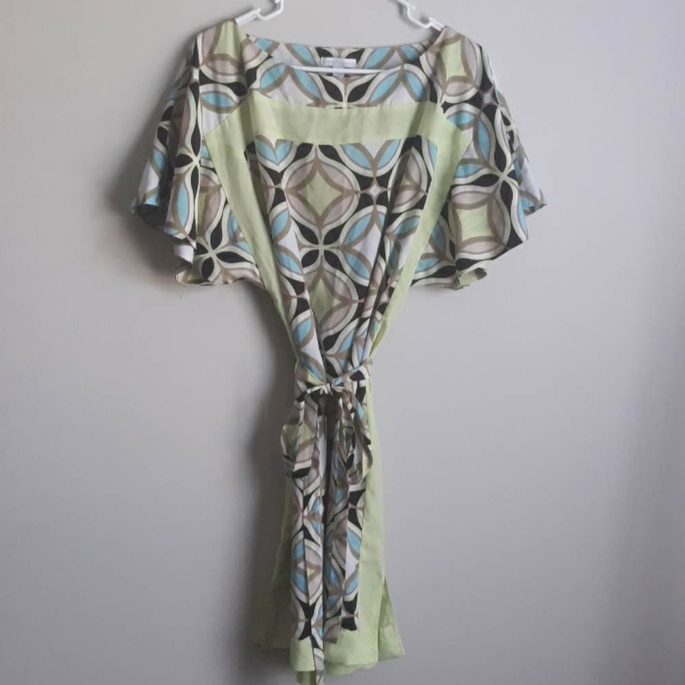 Abstract Dress with Tie Belt